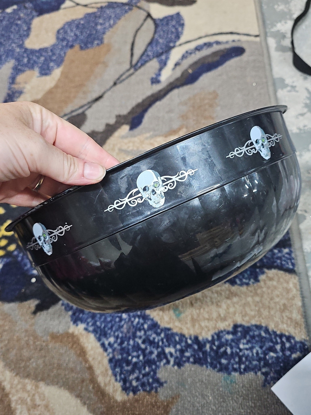Large Black Skull Candy Bowl